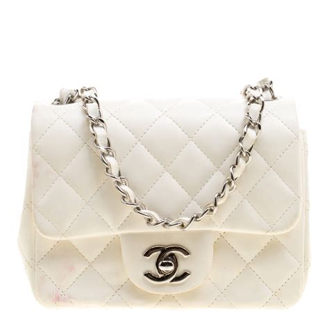 chanel white leather bag 12758008|Leather handbag Chanel White in Leather .